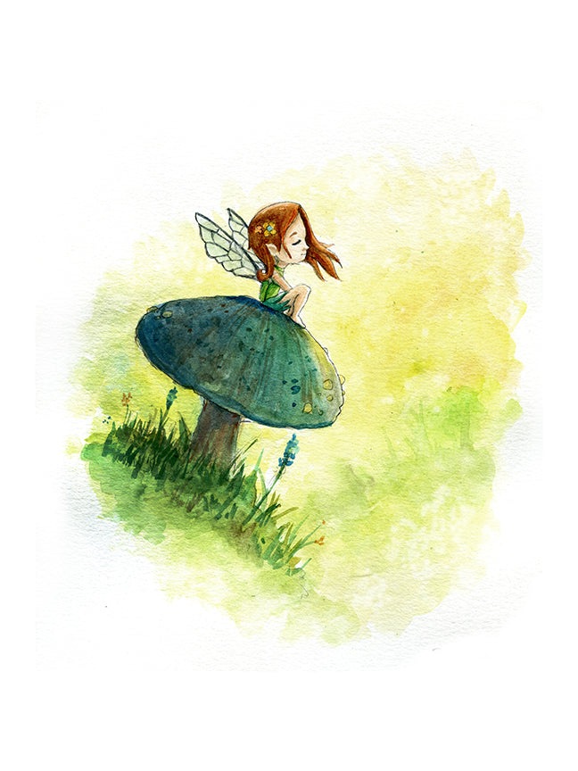 mushroom fairy drawing