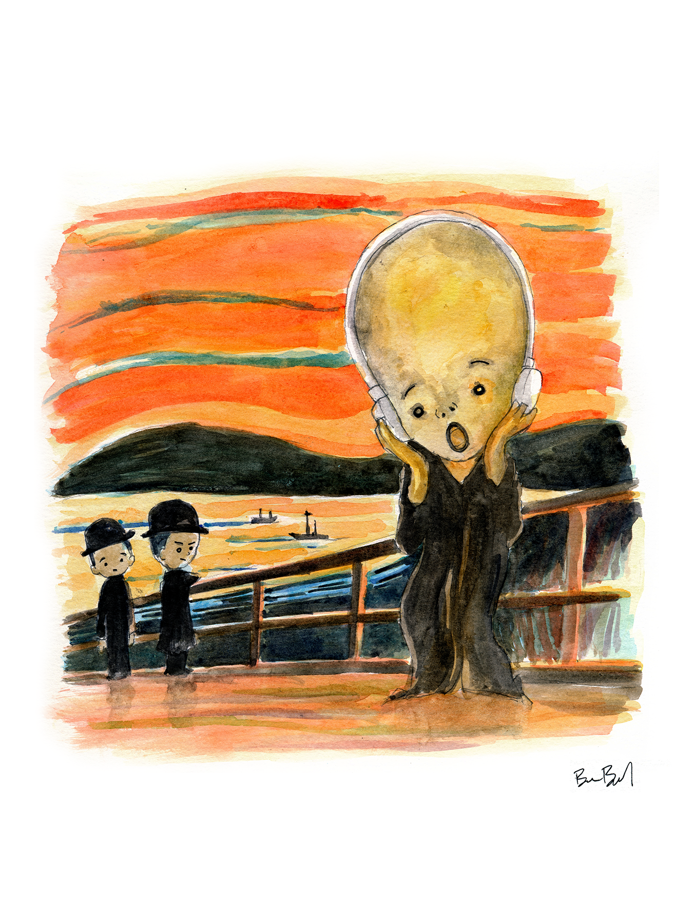 The Scream by Edvard Munch - Pop Art Watercolor Print