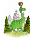 Dino Friends Watercolor Print