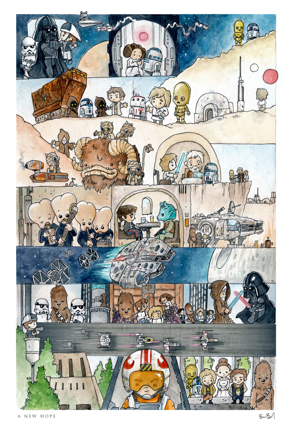 The Fourth Movie Watercolor Print