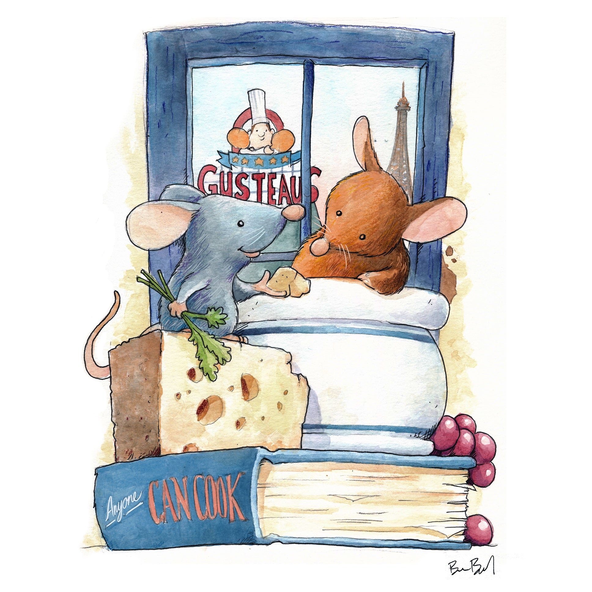 Rodent Chef - Watercolor Print