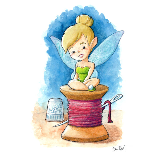 Spool Fairy Watercolor Print