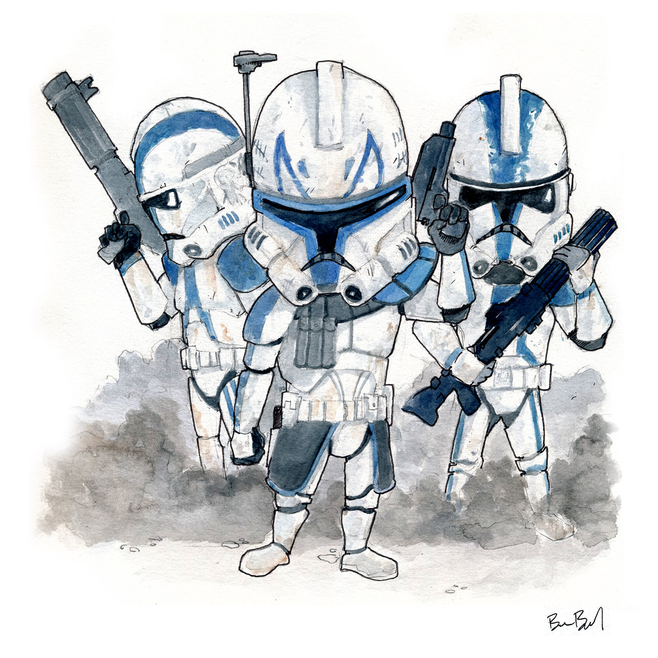 White and Blue Soldiers