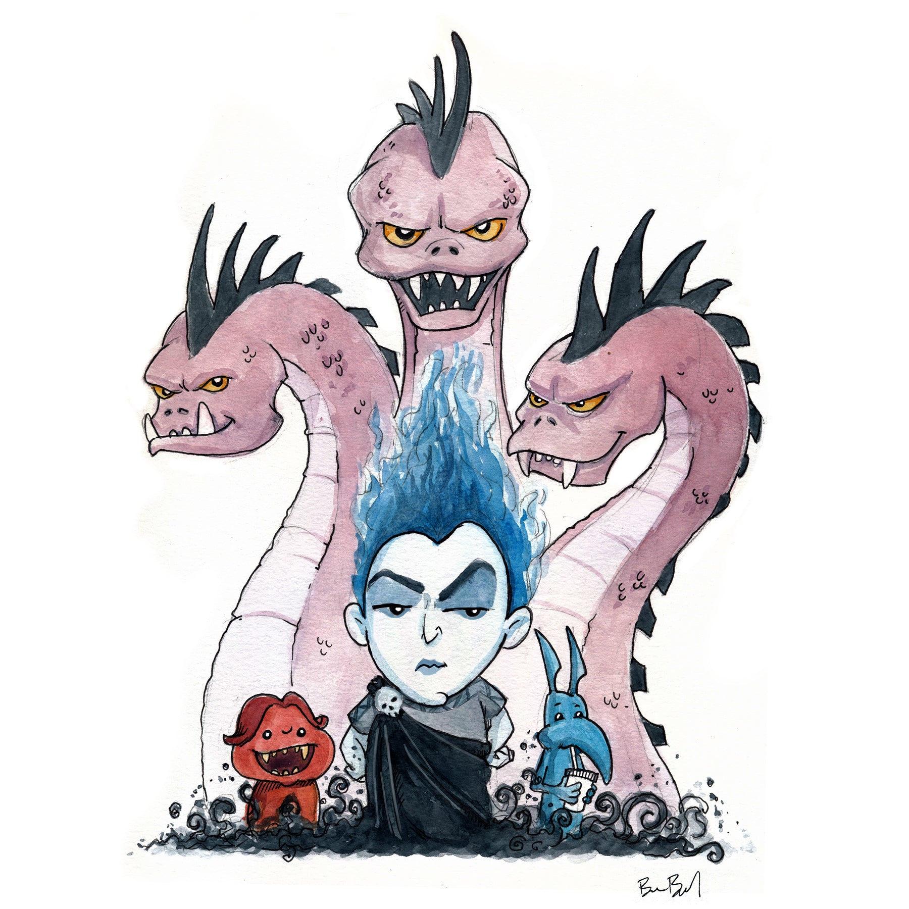 Blue Fire Hair Guy