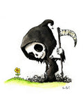 Grim Enjoying A Flower