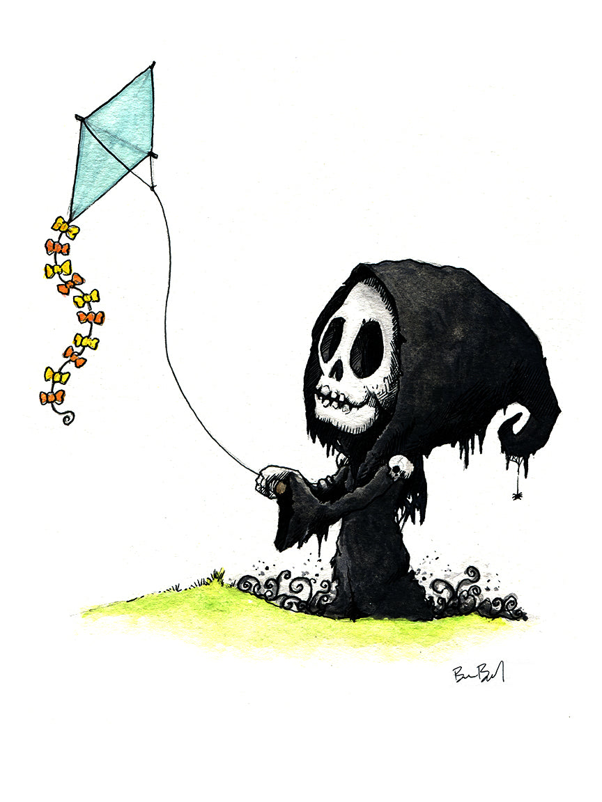 Grim Flies A Kite